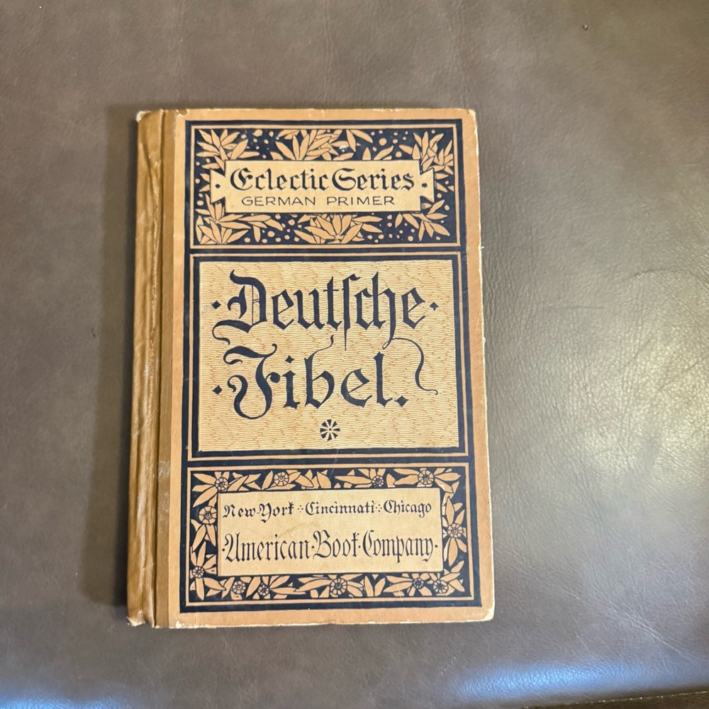 Deutsche Fibel Vintage German Primer - Brown Hardcover 1886